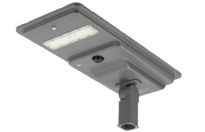 Un lampadaire à LED équipe de panneau solaire.